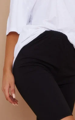 Basic Black Cotton Blend 2 Pack Bike Shorts