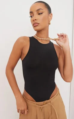 Basic Black Slinky Racer Bodysuit