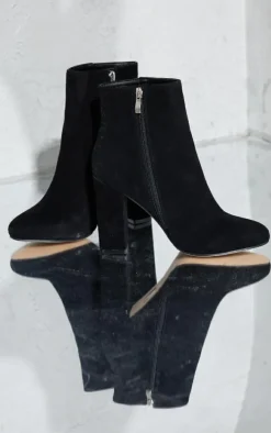 Behati Black Faux Suede Ankle Boots