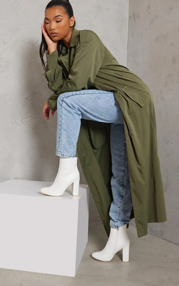 Behati White Faux Leather Ankle Boot