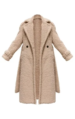 Beige Borg Belted Trench Coat