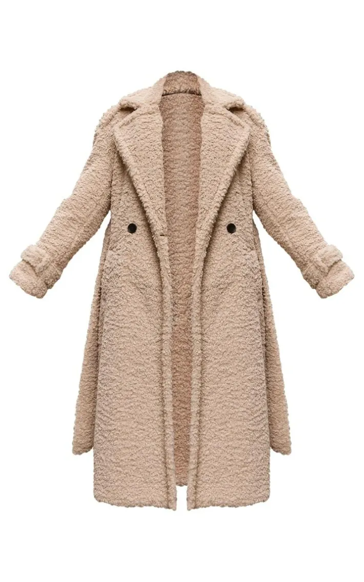 Beige Borg Belted Trench Coat