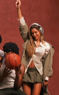 Beige Cotton Oversized Fit Shirt