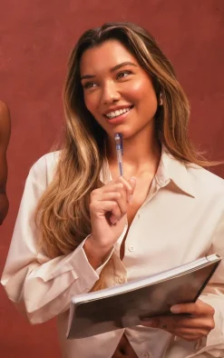 Beige Cotton Oversized Fit Shirt