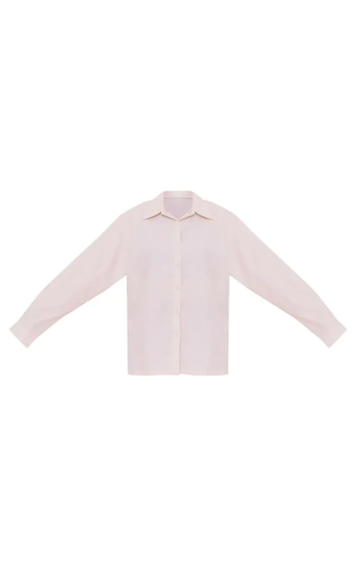 Beige Cotton Oversized Fit Shirt
