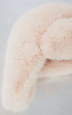 Beige Faux Fur Trucker Hat