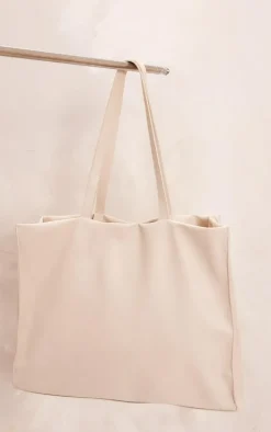 Beige Rectangular Simple Tote