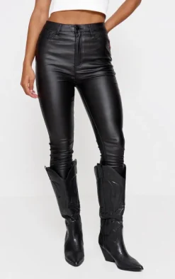 Black 5 Pocket Coated Skinny Jeans