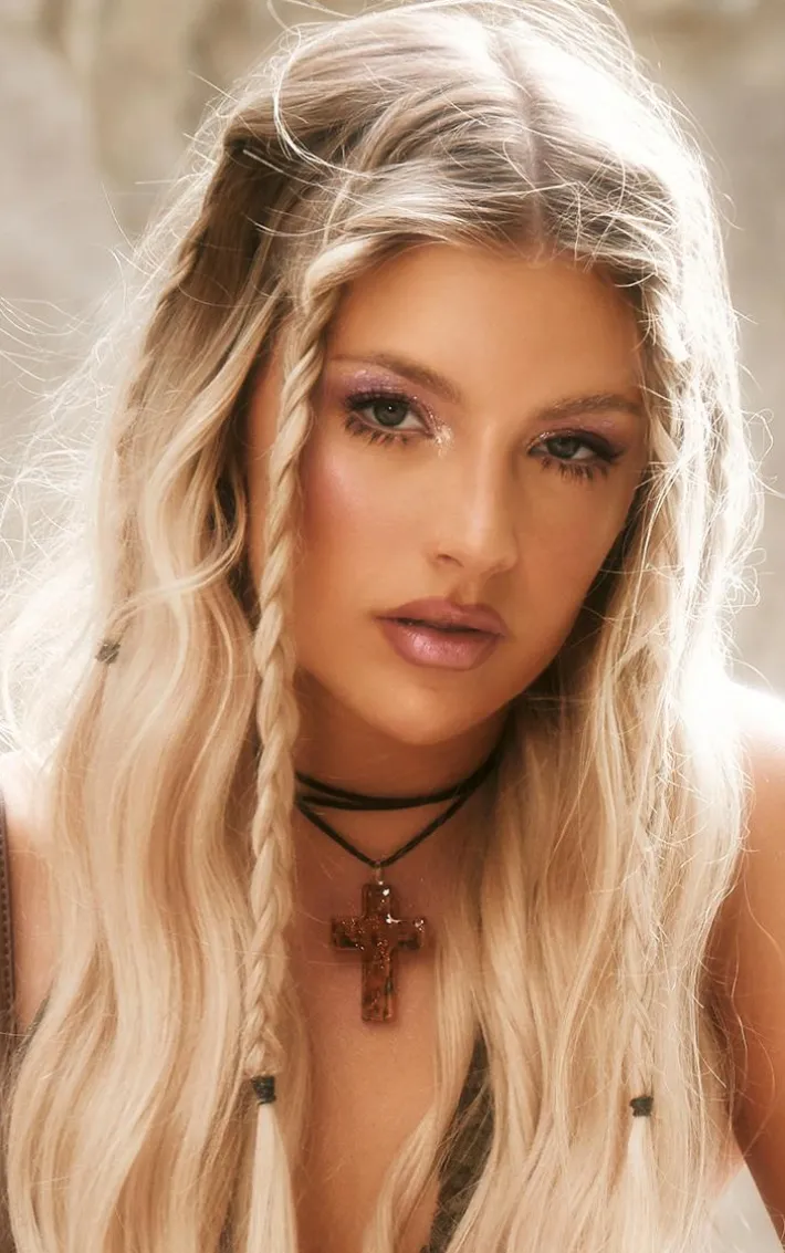 Black Abstract Cross Charm Choker