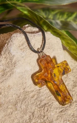 Black Abstract Cross Charm Choker