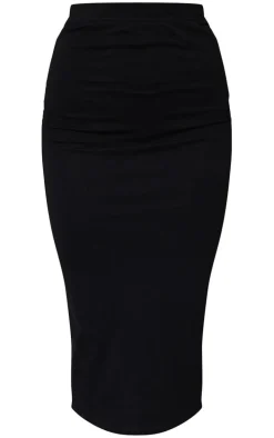 Black and Grey Basic Cotton Blend Jersey 2 Pack Midaxi Skirt