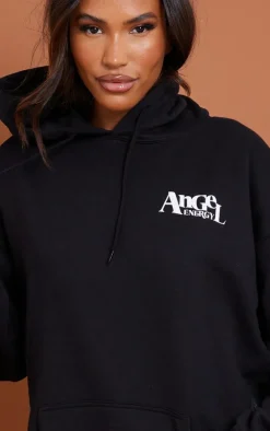 Black Angel Energy Back Print Hoodie