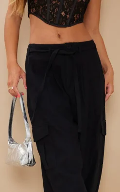 Black Baggy Low Rise 90’S Cargo Pants