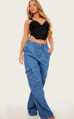 Black Bandage Dip Hem Bust Cup Corset