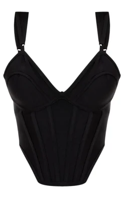 Black Bandage Dip Hem Bust Cup Corset