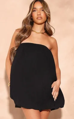 Black Bandeau Balloon Puffball Dress