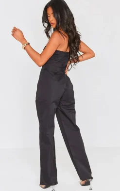 Black Bandeau Corset Wide Leg Jumpsuit