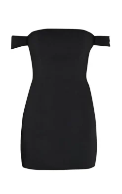 Black Bardot Bengaline Bodycon Dress