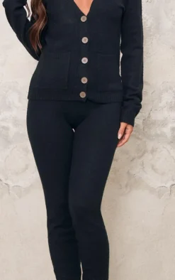 Black Basic Knit Leggings