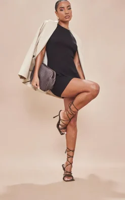 Black Basic Knitted Bodycon Dress