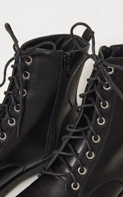 Black Basic PU Biker Boots
