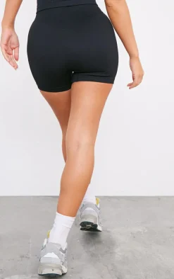 Black Basic Seamless Booty Short