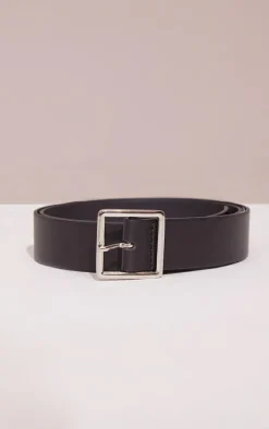 Black Basic Square Buckle Belt