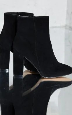 Black Behati Faux Suede Wide Fit Ankle Boots