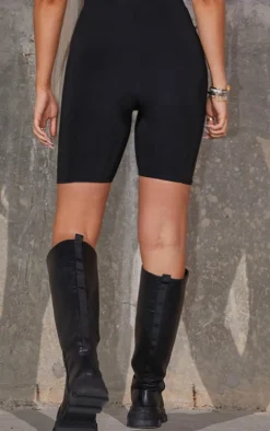 Black Bella Slinky High Waisted Biker Shorts