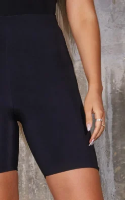 Black Bella Slinky High Waisted Biker Shorts