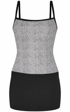 Black Boucle Strappy Bodycon Dress
