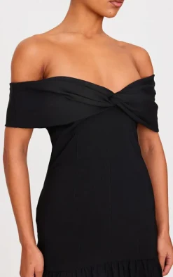 Black Bow Detail Drop Waist Maxi Dress