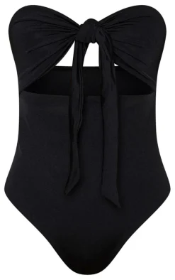 Black Bow Front Cut Out Swimsuit