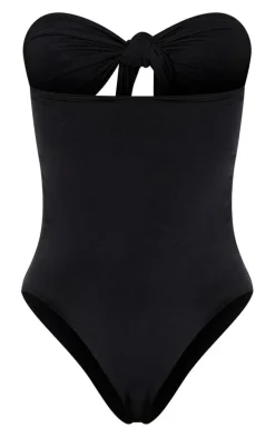 Black Bow Front Cut Out Swimsuit