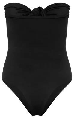 Black Bow Front Cut Out Swimsuit