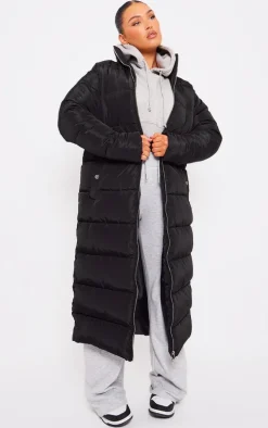 Black Bubble Maxi Puffer Jacket