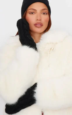 Black Cable Knit Mittens