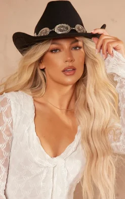 Black Chain Buckle Festival Cowboy Hat