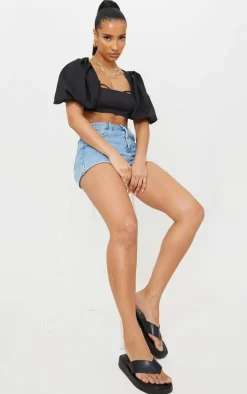 Black Chunky Sandal Toe Post Flip Flops