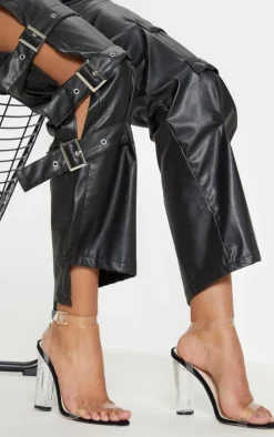 Black Clear Strap Heels