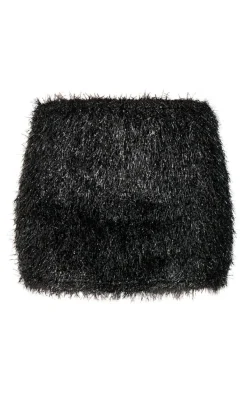 Black Confetti Look Micro Mini Skirt