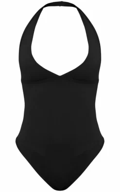 Black Contour Halterneck Bodysuit