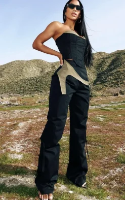 Black Contrast Cup Detail Corset