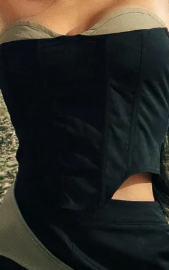 Black Contrast Cup Detail Corset