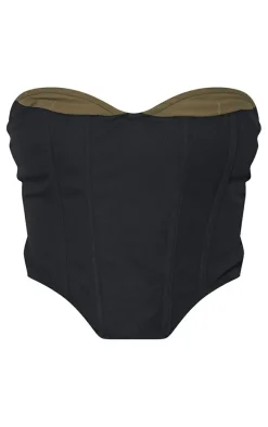 Black Contrast Cup Detail Corset