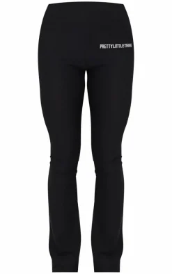 Black Cotton High Waist Flared Pants