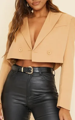 Black Croc Gold Buckle Waist Belt