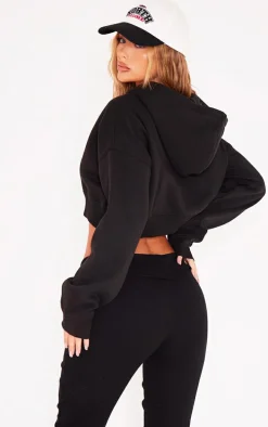 Black Cropped Fit Hoodie