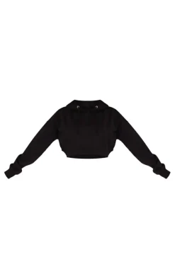 Black Cropped Fit Hoodie