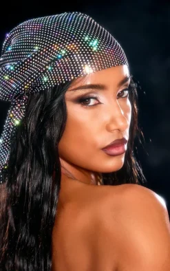 Black Diamante Bandana